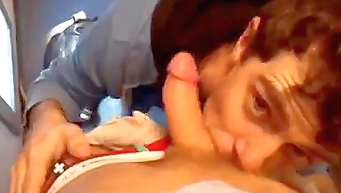 Cute brunette slut takes on the dick